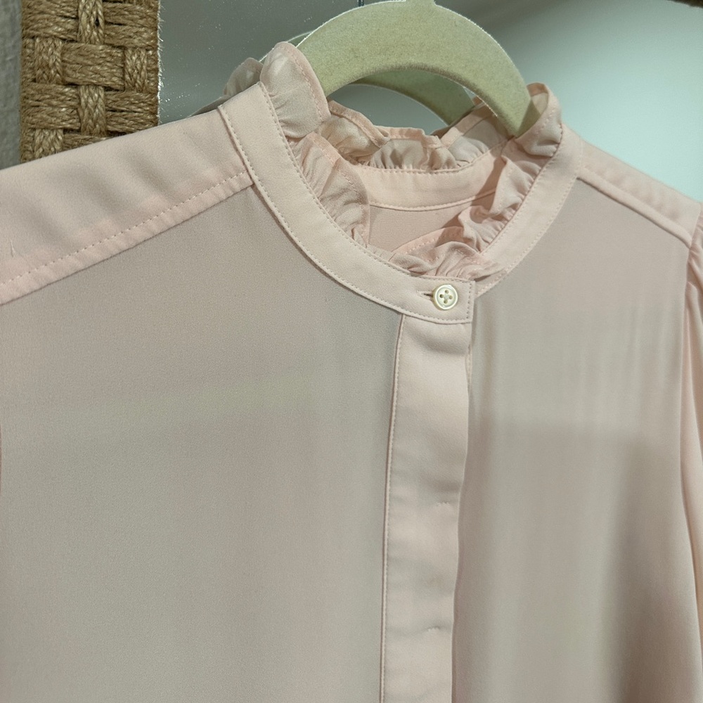 LOFT Light Pink Ruffle Blouse - Picture 2 of 4